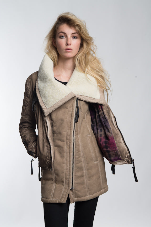 Proud Damenjacke Damenlangjacke zweiteilig Caquetta braun beige