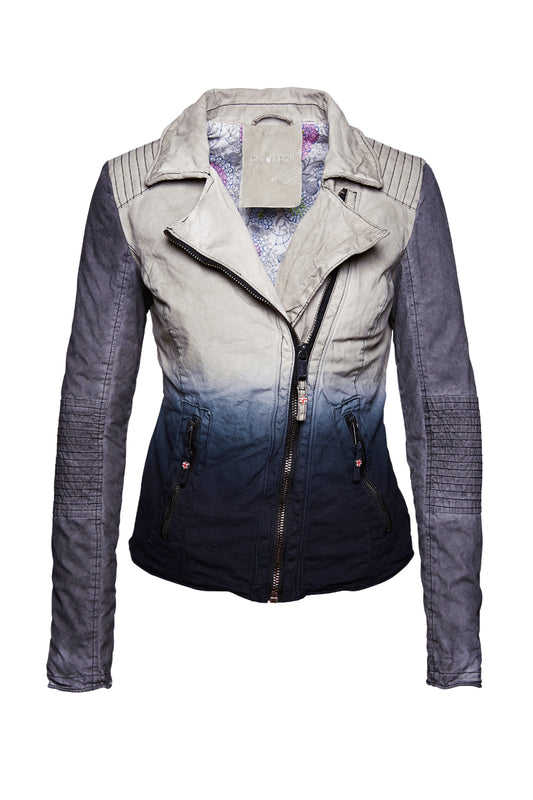 Proud Damenjacke Bikerjacke Japura dip dyed beige zu schwarz