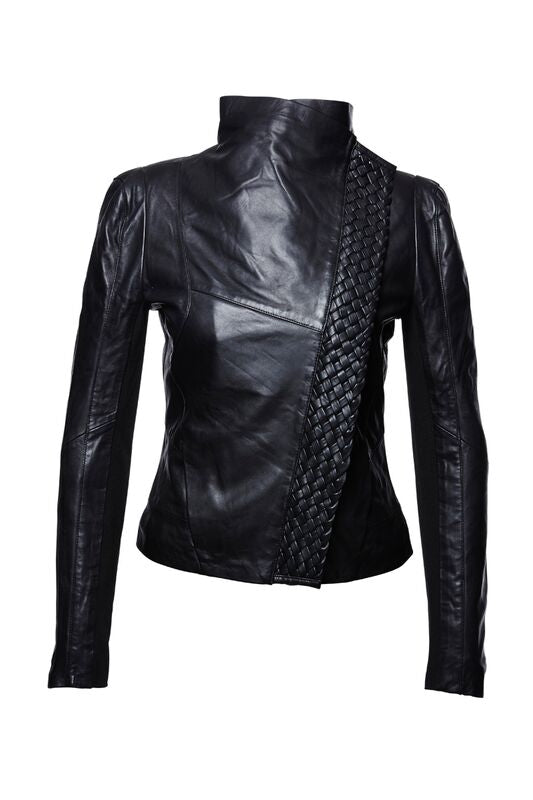 Proud Damen Lederjacke Lamm Nappa Pulse schwarz