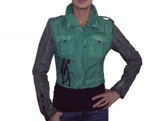 Proud Damenjacke Bikerjacke Salado grün/ grau