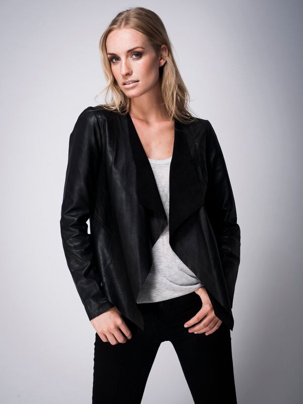 Proud Lederjacke Teska Nappa schwarz