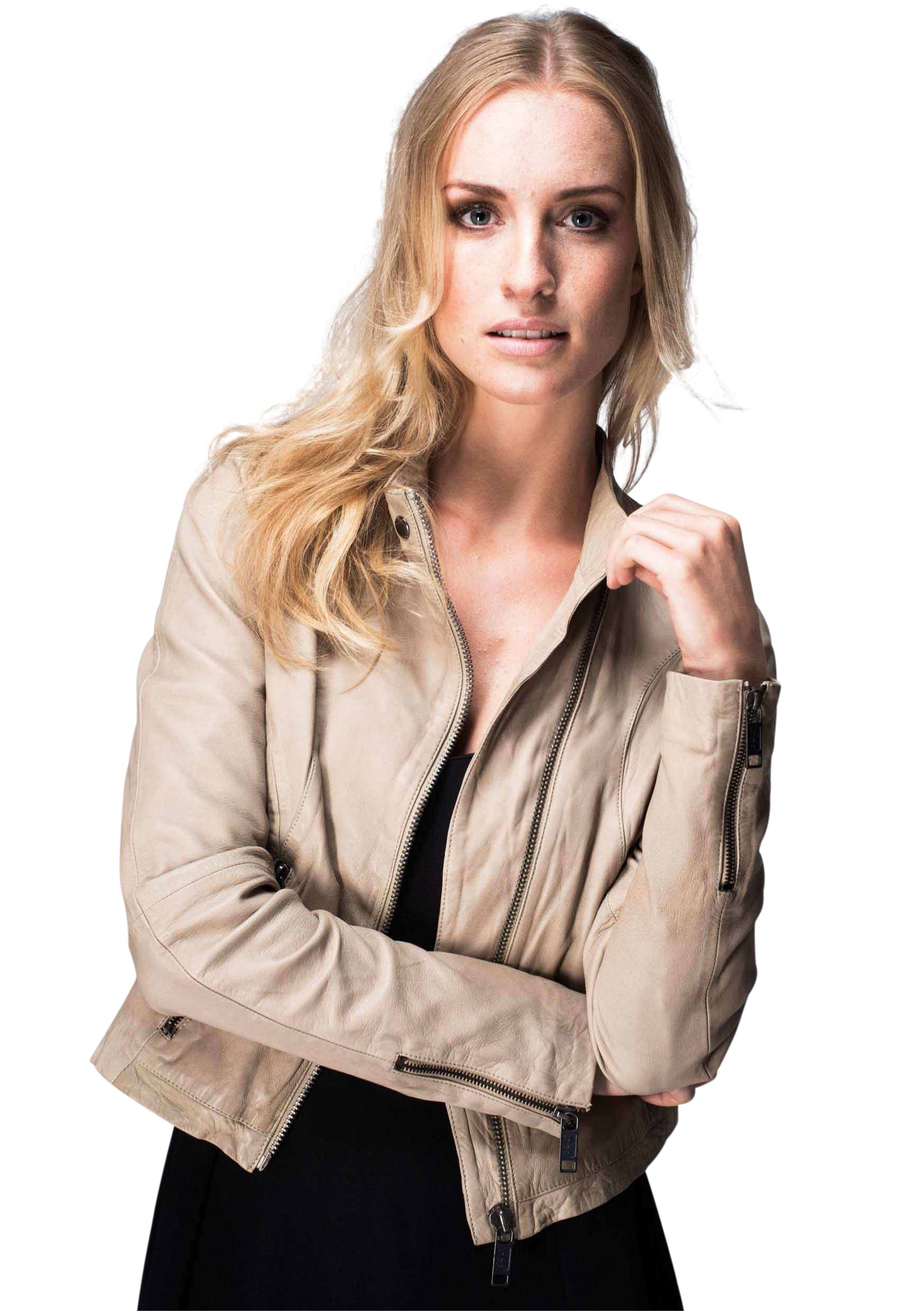 Proud Lederjacke Zana hellbraun